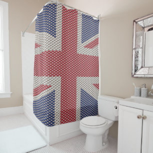 Union Jack Vlag Visnet Patroon Douchegordijn