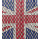 Union Jack Vlag Visnet Patroon Douchegordijn (Voorkant)