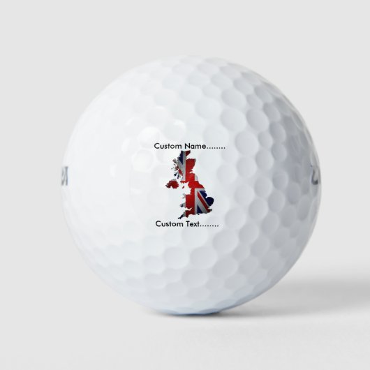 Union Jack vormt de kaart van het Verenigd Koninkr Golfballen (Voorkant)