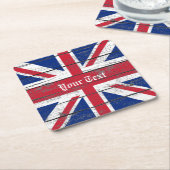 Union Jack Weathered Wood Personaliseren Kartonnen Onderzetters (Schuin)