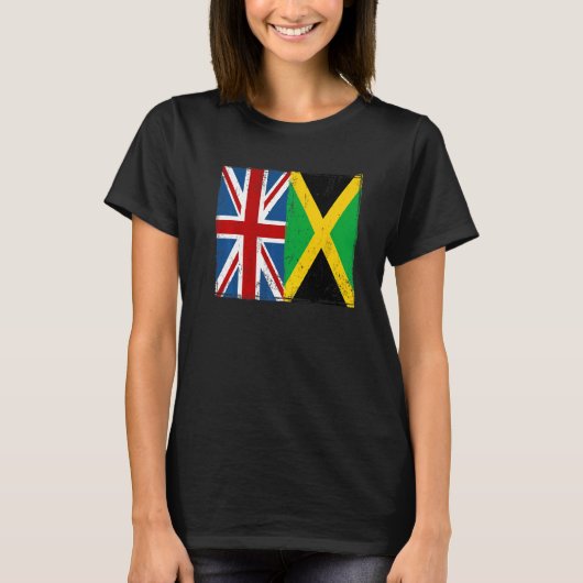 Union Jack with Jamaican Flag & British Caribbean T-shirt (Voorkant)