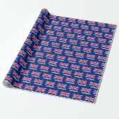 Union Jack Wrapping Paper, Britse vlag, UK Blue Cadeaupapier (Uitgerold)