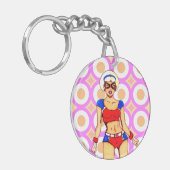 UNION JACKIE - Het Mystery Girls Super Heroine Sleutelhanger (Voorkant Links)