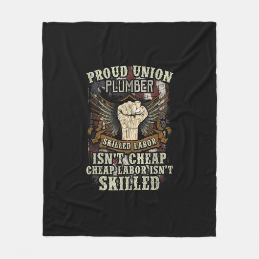 Union Loodgieter Shirt Trotse geschoolde arbeid is Fleece Deken (Voorkant)