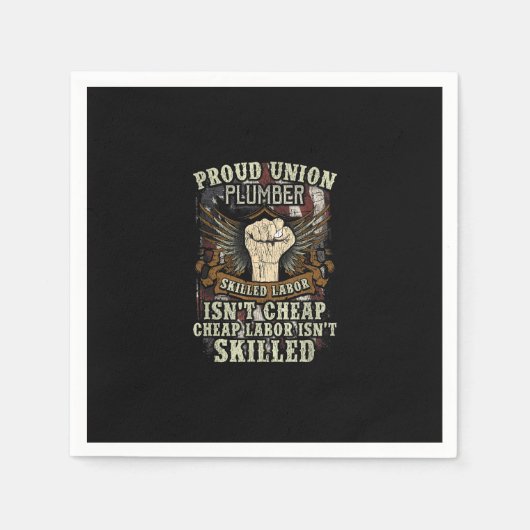 Union Loodgieter Shirt Trotse geschoolde arbeid is Servet (Voorkant)