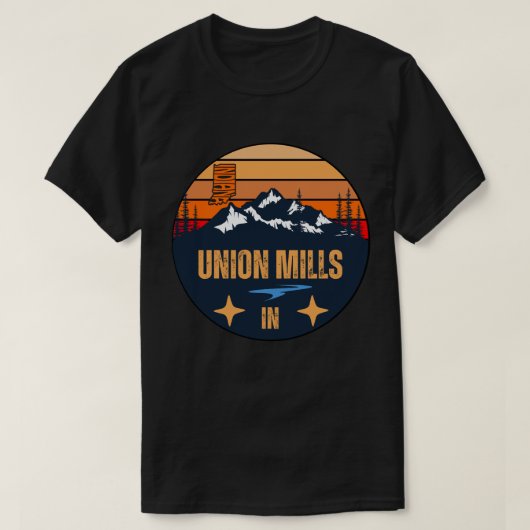 Union Mills, Indiana T-shirt (Design voorkant)