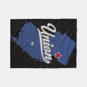 Union New Jersey Nj Kaart Fleece Deken (Voorkant (Horizontaal))