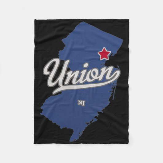 Union New Jersey Nj Kaart Fleece Deken (Voorkant)