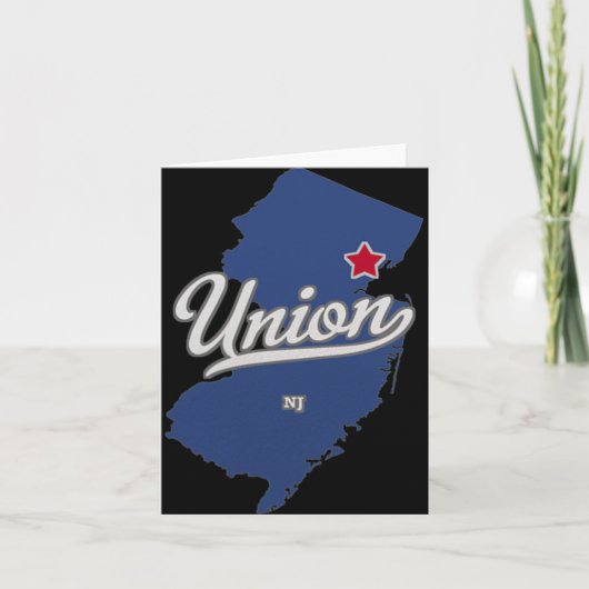 Union New Jersey Nj Map  Kaart (Voorkant)