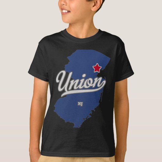 Union New Jersey Nj Map  T-shirt (Voorkant)