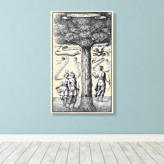 Union of Opposites Symbolische Alchemy Canvas Afdruk (Insitu (Houten vloer))