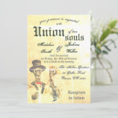 Union of Souls-Gothic Halloween Wedding Invitation Kaart (Staand voorkant)