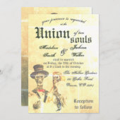 Union of Souls-Gothic Halloween Wedding Invitation Kaart (Voorkant / Achterkant)