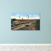 Union Pacific Streamliner "City of Denver" Canvas Afdruk (Insitu (Houten vloer))