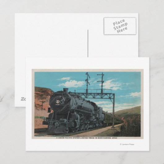 Union Pacific Train, Echo Canyon, UtahUtah Briefkaart (Voorkant / Achterkant)