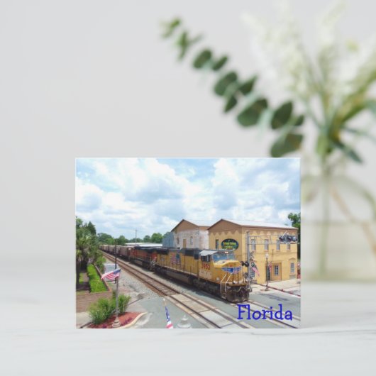 Union Pacific Yellow Train Engine Briefkaart (Staand voorkant)