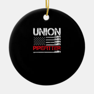 Union Pipefitter Union Strong USA Amerikaanse Vlag Keramisch Ornament