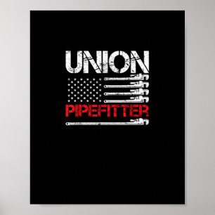 Union Pipefitter Union Strong USA Amerikaanse Vlag Poster