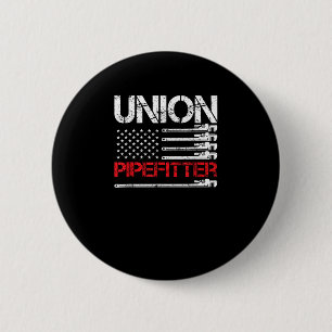 Union Pipefitter Union Strong USA Amerikaanse Vlag Ronde Button 5,7 Cm