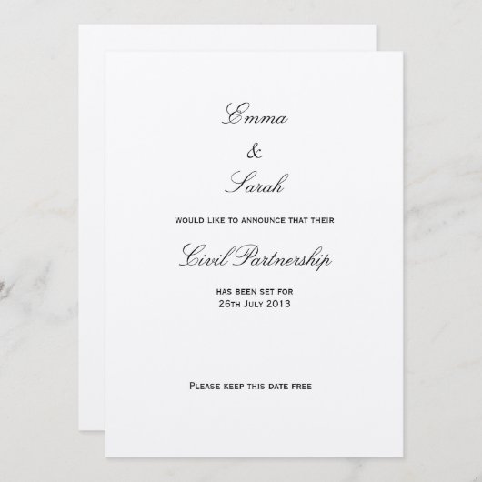 Union - Save the Date Kaart (Voorkant / Achterkant)