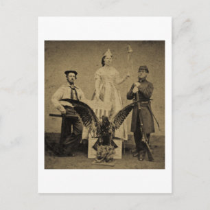 Union Soldier, Sailor en Lady Liberty Civil War Briefkaart