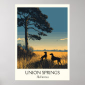 Union Springs Alabama Dogs Sunset Poster (Voorkant)