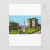 Union Square en St. Francis Hotel Briefkaart (Voorkant)