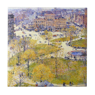 Union Square in de lente door Frederick Childe Has Tegeltje