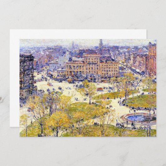 Union Square in Spring door Frederick Childe Hassa (Voorkant / Achterkant)