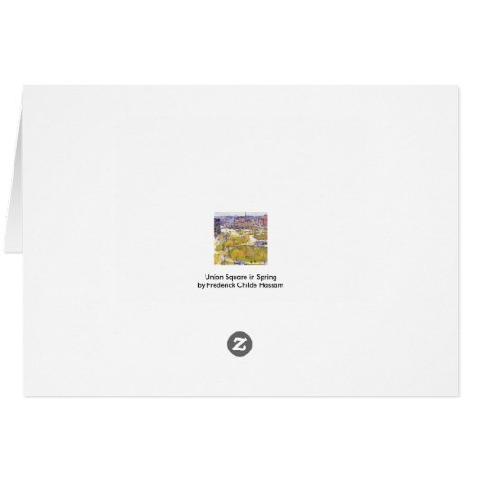 Union Square in Spring door Frederick Childe Hassa (Achterkant Horizontaal)