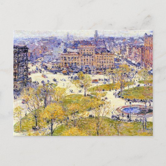 Union Square in Spring door Frederick Childe Hassa Briefkaart (Voorkant)