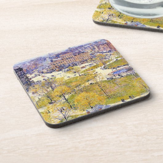 Union Square in Spring door Frederick Childe Hassa Drankjes Onderzetter (Linkerzijde)