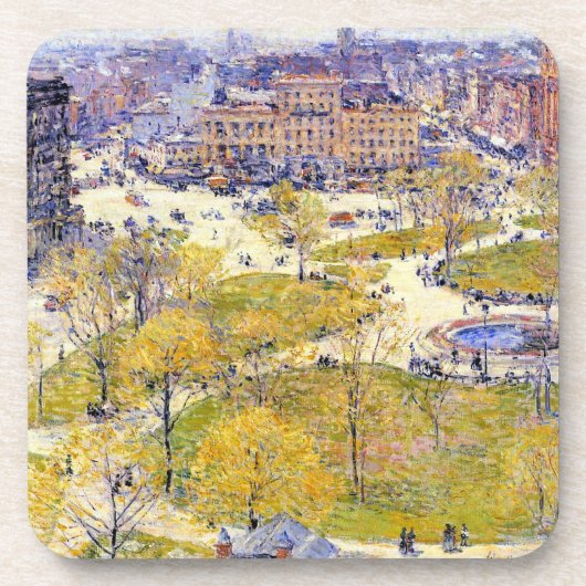 Union Square in Spring door Frederick Childe Hassa Drankjes Onderzetter (Voorkant)