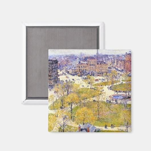 Union Square in Spring door Frederick Childe Hassa Magneet (Voorkant / Achterkant)
