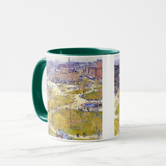 Union Square in Spring door Frederick Childe Hassa Mok (Voorkant links)