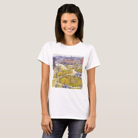 Union Square in Spring door Frederick Childe Hassa T-shirt (Voorkant volledig)