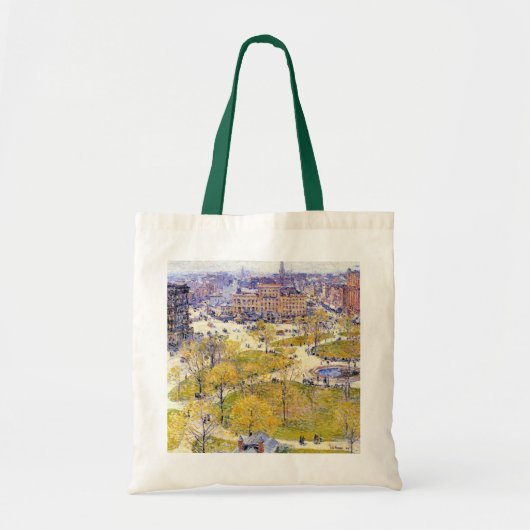 Union Square in Spring door Frederick Childe Hassa Tote Bag (Voorkant)