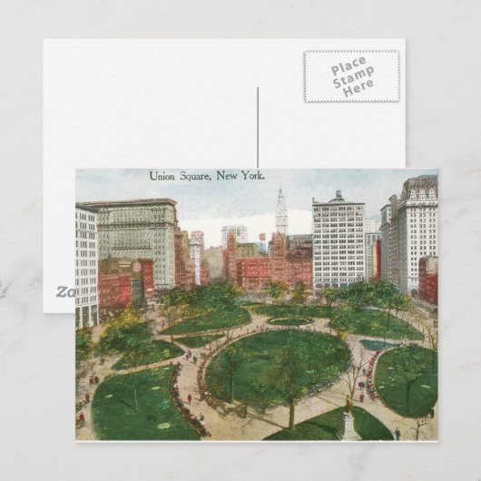 Union Square, New York Briefkaart (Voorkant / Achterkant)