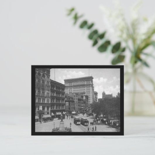 Union Square, New York City, 1906, Trolly, Lincoln Briefkaart (Staand voorkant)