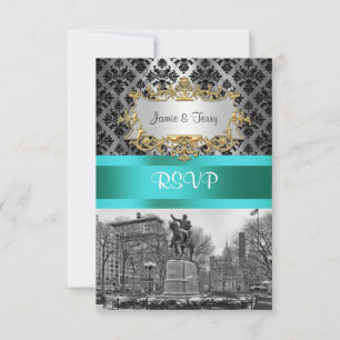 Union Square NYC Black Damask 212 RSVP 1 Kaartje