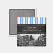 Union Square NYC in de winter BW 01 Save the Date Magneet (Voorkant / Achterkant)