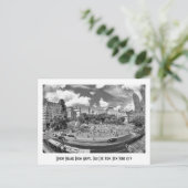 Union Square NYC van boven, B&W, Fish Eye Uitzicht Briefkaart (Staand voorkant)