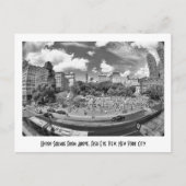 Union Square NYC van boven, B&W, Fish Eye Uitzicht Briefkaart (Voorkant)