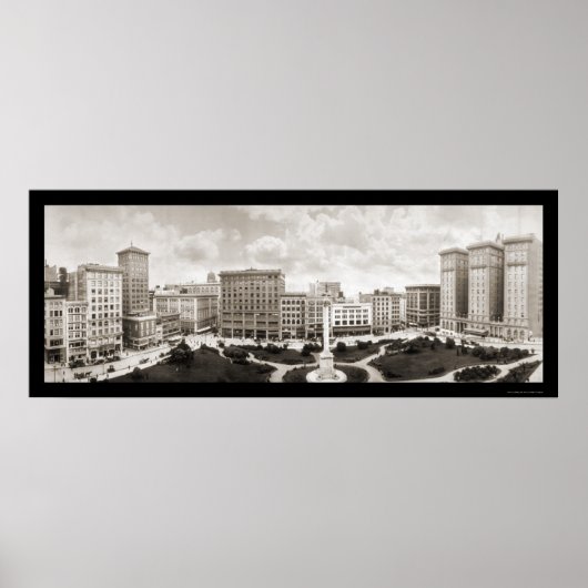Union Square San Francisco CA Foto 1910 Poster (Voorkant)
