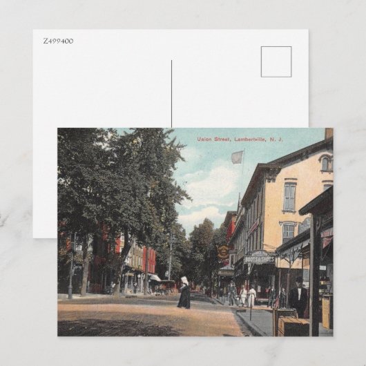 Union St, Lambertville, New Jersey 1907 Briefkaart (Voorkant / Achterkant)