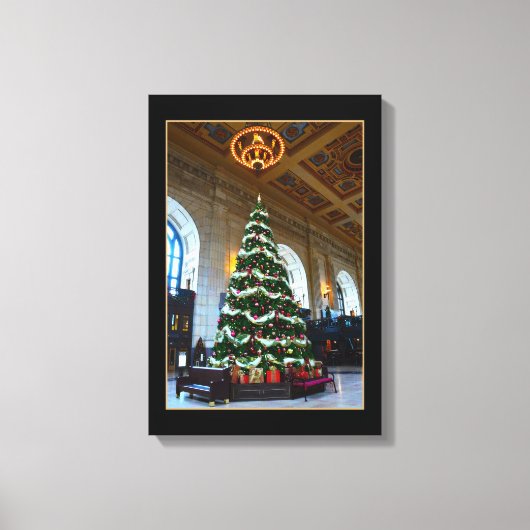Union Station Christmas Tree, Kansas City Canvas Afdruk (Voorkant)