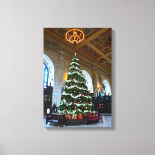 Union Station Christmas Tree, Kansas City Canvas Afdruk