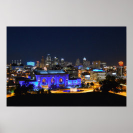 Union Station in het blauw, Kansas City (19x10) Poster