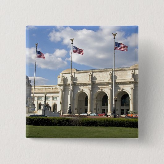 Union Station in Washington D.C. Vierkante Button 5,1 Cm (Voorkant)