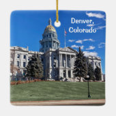 Union Station & State Capitol, Denver Keramisch Ornament (Achterkant)